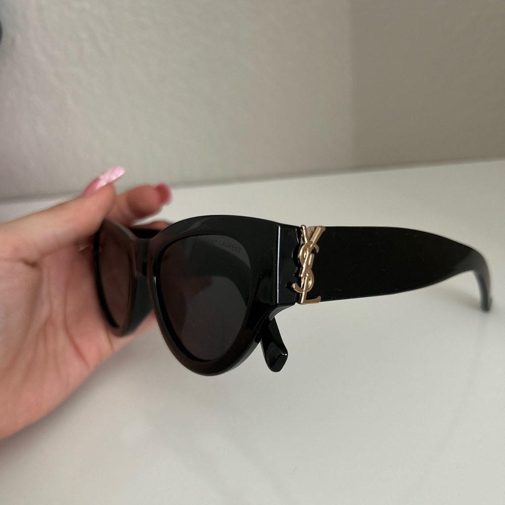 Yves Saint Laurent Black Sunglasses with Gold Detail